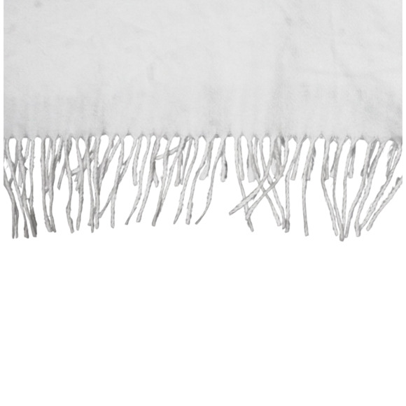 La Seine White Pashmina Shawl Wrap Gold Green Embroidery Fringe 78"x28" Holiday - Picture 13 of 14